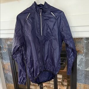 Santic Men's Navy thin Windbreaker Bicycling Jacket. Size S.